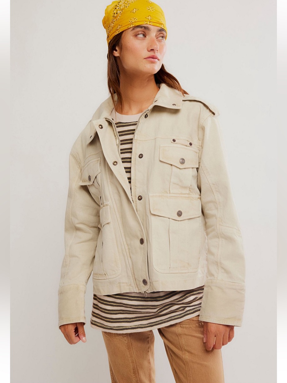 Free People We The Free Kali Washed Jacket NEW in Morning Oat Small NWT